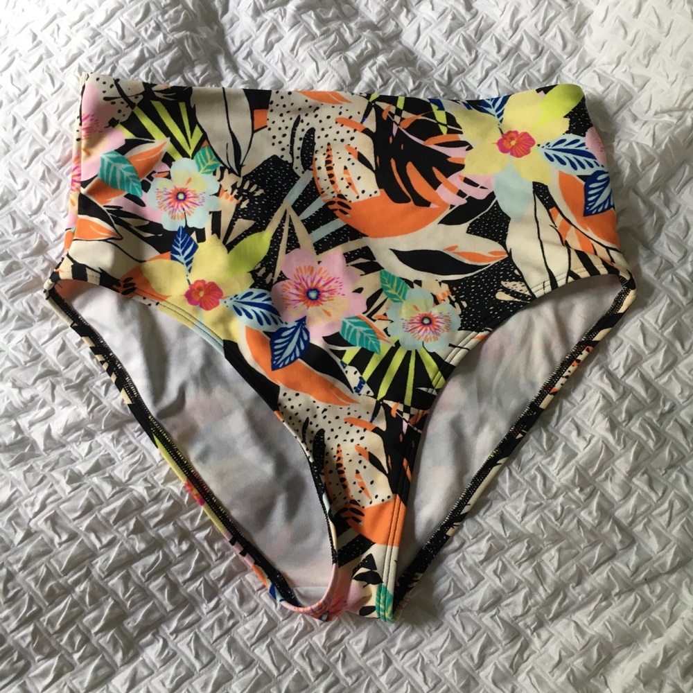 Floral High-Waisted Bikini Bottoms